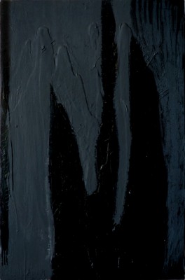 Black on Black, 2009, acrylic, oil stick, enamel on canvas, 150x100cm (59x39in)