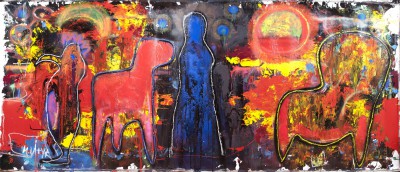 Noah’s Ark, 2009, acrylic, oil stick, enamel, spray paint on canvas, 200x480cm (78x189in)