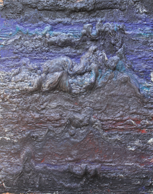 The Late Triassic Epoch of the Triassic Period: 228 to 200 million years ago. 2016-2017, enamel, foam, acrylic and oil stick on canvas, 150X120cm (59x47in).