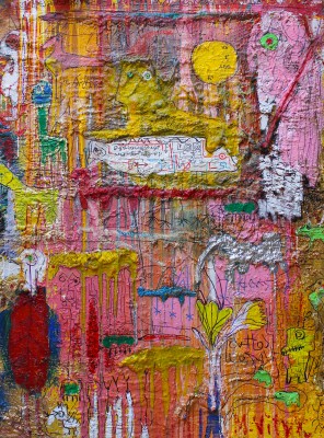Dreamland, 2016, acrylic, enamel, spay paint, oil bar, pen and foam on canvas, 200X150cm (78x59in)