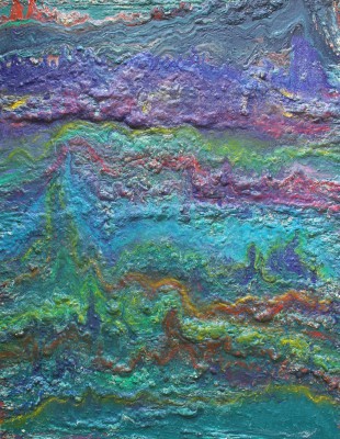The Early Jurassic Epoch: 176 to 200 million years ago. 2016, enamel and foam on canvas, 180X140cm (70.8x55.2in)