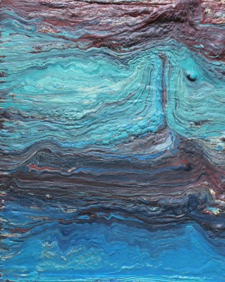 The Pridoli Epoch of the Silurian Period: 419 to 416 Mya. 2016, enamel, foam on canvas, 150X120cm (59x47in).