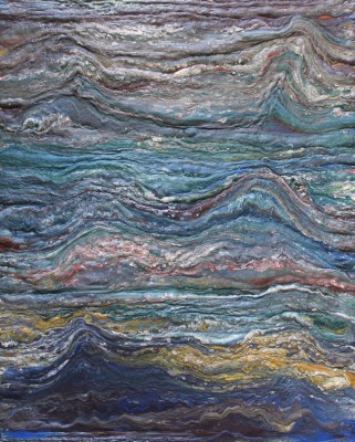 The Early Late Cretaceous Epoch: 99.6 to 65.5 Million Years Ago. 2017, enamel, foam on canvas, 150X120cm (59x47in).