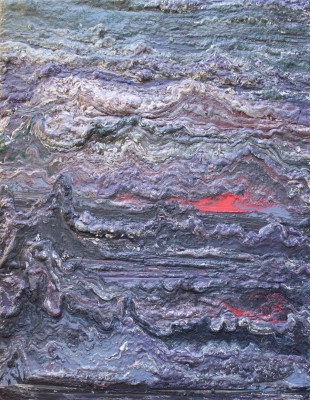 The Ludlow Epoch of the Silurian Period: 422 to 419 Mya. 2017, enamel, foam on canvas, 150X120cm (59x47in).