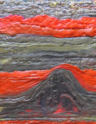 Magma 6. 2017, enamel, acrylic, foam on canvas, 90X70cm. 