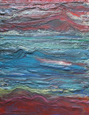 The Triassic Period of the Mesozoic Era: 251 to 200 million years ago. 2017, enamel, foam, acrylic and oil stick on canvas, 150X120cm (59x47in).