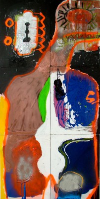 Transformer 1, 2010, acrylic, enamel, spray paint on canvas, 240x140cm (94.5x55in)