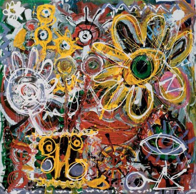 Mineral’s Life, 2002, acrylic, enamel on canvas, 121x121cm (48x48in)