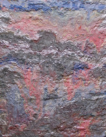 Bedrock 1: Silver Ore. 2018, enamel, spray paint, acrylic and foam on canvas, 180X140cm