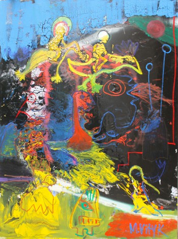 Bardo, 2012, enamel, spray paint, acrylic, oil stick on canvas, 200x150cm